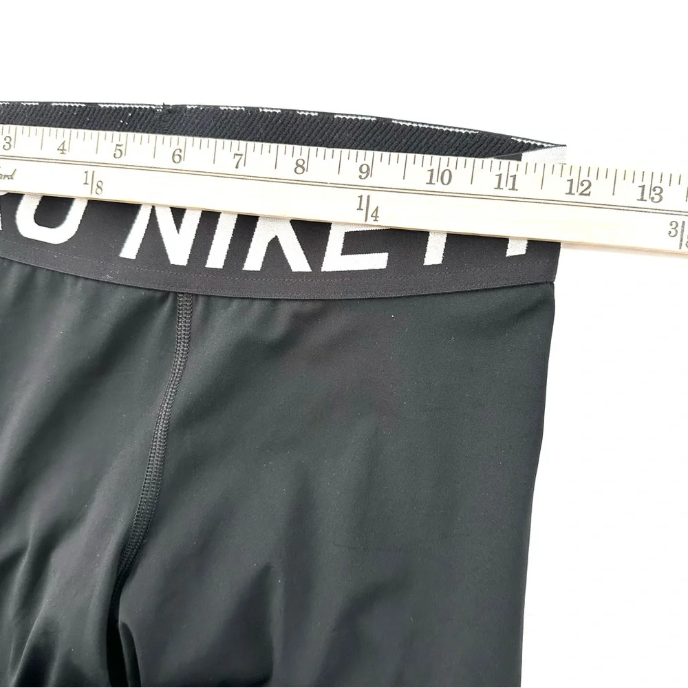 Nike Pro Dri Fit Women’s Sz S Black Activewear Compression Tights Mesh Hem Pants - Picture 9 of 13